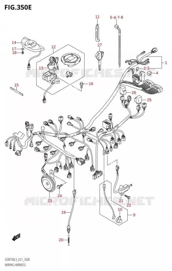 FAISCEAU ELECTRIQUE50A:L3:E24) Suzuki MOTO 750 GSR 2013  GSR750A L3 (E21)