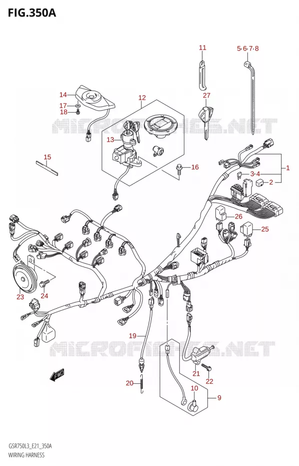FAISCEAU ELECTRIQUE50:L3:E21) Suzuki MOTO 750 GSR 2013  GSR750 L3 (E21)