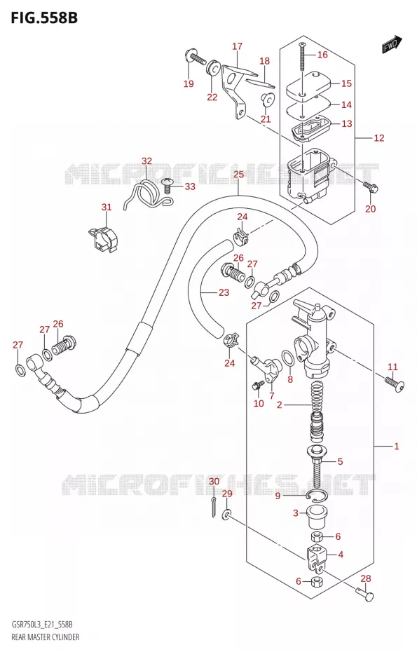 MAITRE CYLINDRE DE FREIN ARRIERE24) Suzuki MOTO 750 GSR 2013  GSR750A L3 (E21)