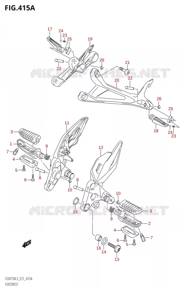REPOSE PIEDS Suzuki MOTO 750 GSR 2013  GSR750A L3 (E21)