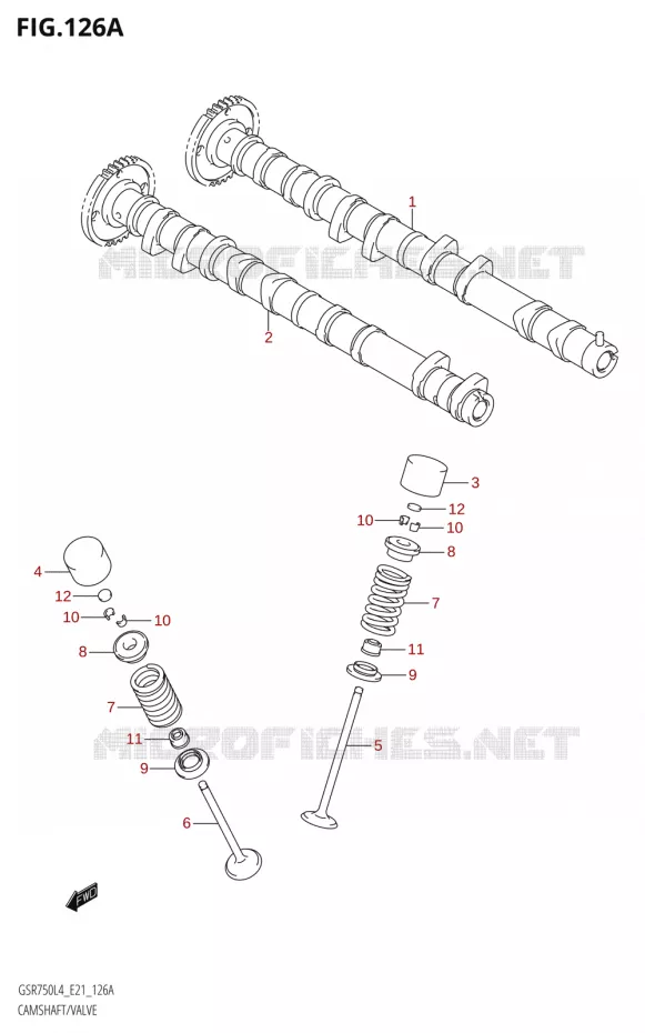 ARBRE A CAMES - SOUPAPES Suzuki MOTO 750 GSR 2014  GSR750AUE L4 (E21)