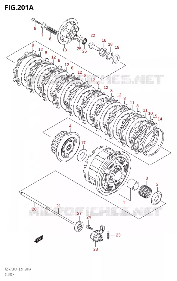 EMBRAYAGE Suzuki MOTO 750 GSR 2014  GSR750A L4 (E21)