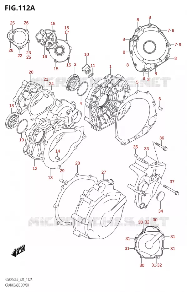 COUVERCLES DE CARTERS Suzuki MOTO 750 GSR 2016  GSR750 L6 (E21)