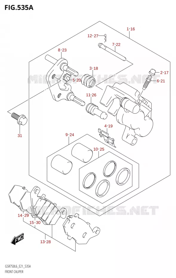 ETRIER DE FREIN AVANT Suzuki MOTO 750 GSR 2016  GSR750A L6 (E21)