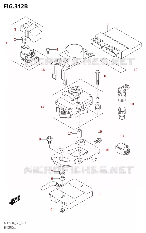 PARTIE ELECTRIQUEA:L6:E21) Suzuki MOTO 750 GSR 2016  GSR750A L6 (E21)
