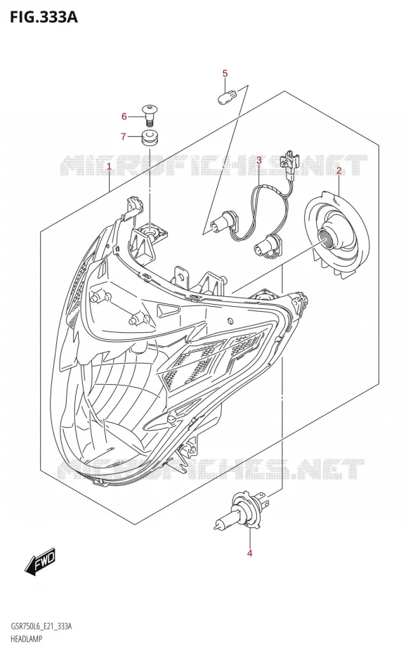 PHARE Suzuki MOTO 750 GSR 2016  GSR750A L6 (E21)