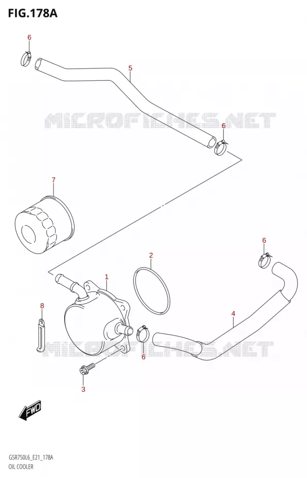 RADIATEUR D'HUILE Suzuki MOTO 750 GSR 2016  GSR750A L6 (E21)