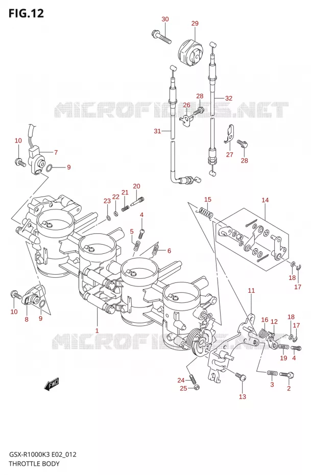 CORPS DE PAPILLON Suzuki MOTO 1000 GSX-R 2003  GSX-R1000 K3 (E02)