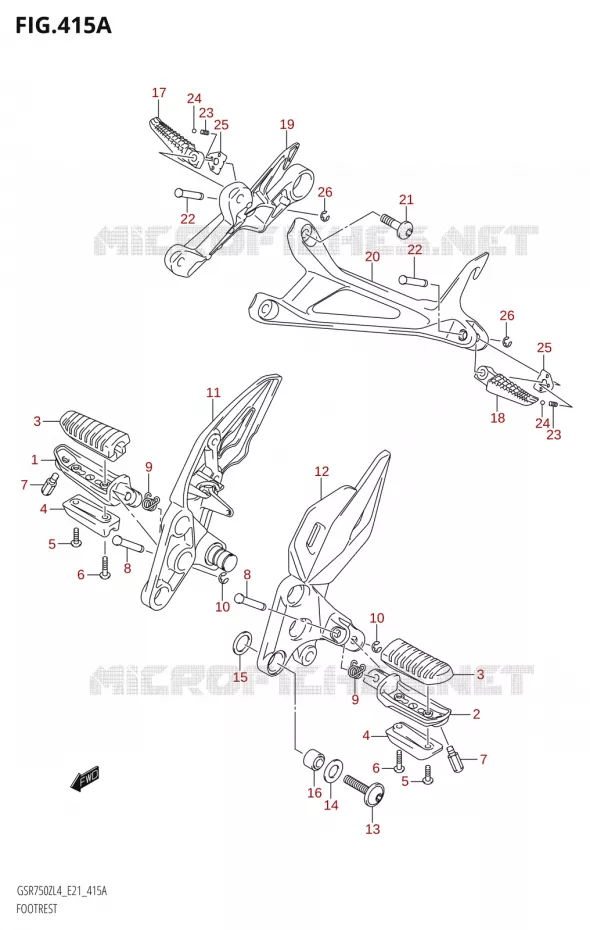 REPOSE PIEDS Suzuki MOTO 750 GSR 2014  GSR750ZA L4 (E21)