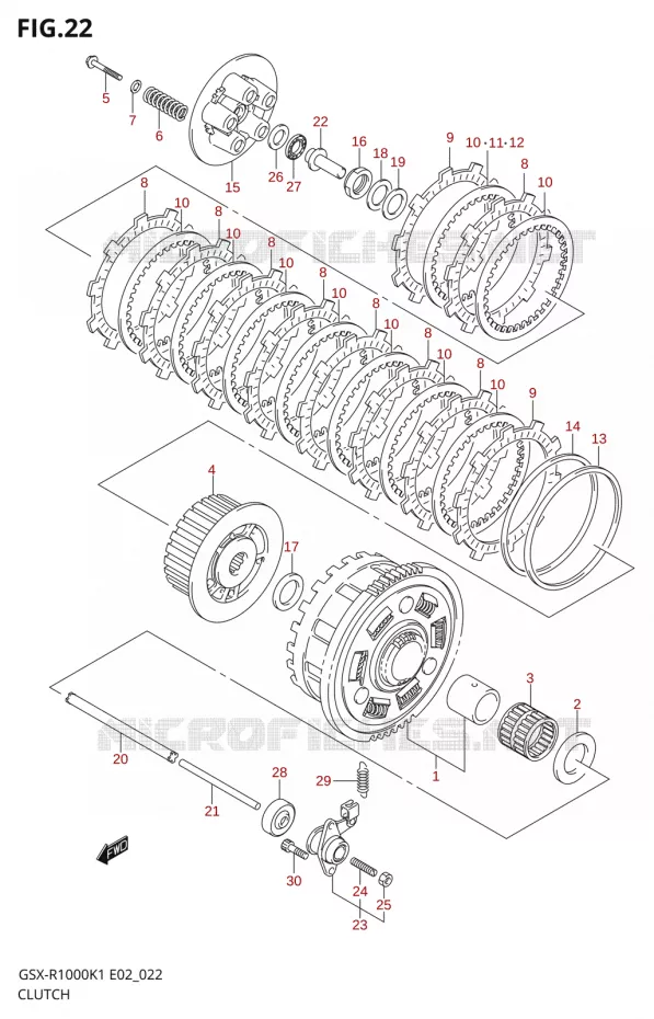 EMBRAYAGE Suzuki MOTO 1000 GSX-R 2001  GSX-R1000K1(E2)