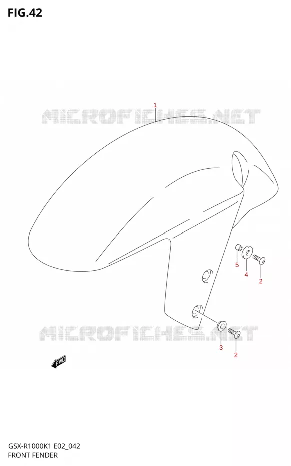 GARDE BOUE AVANT Suzuki MOTO 1000 GSX-R 2001  GSX-R1000K1(E2)