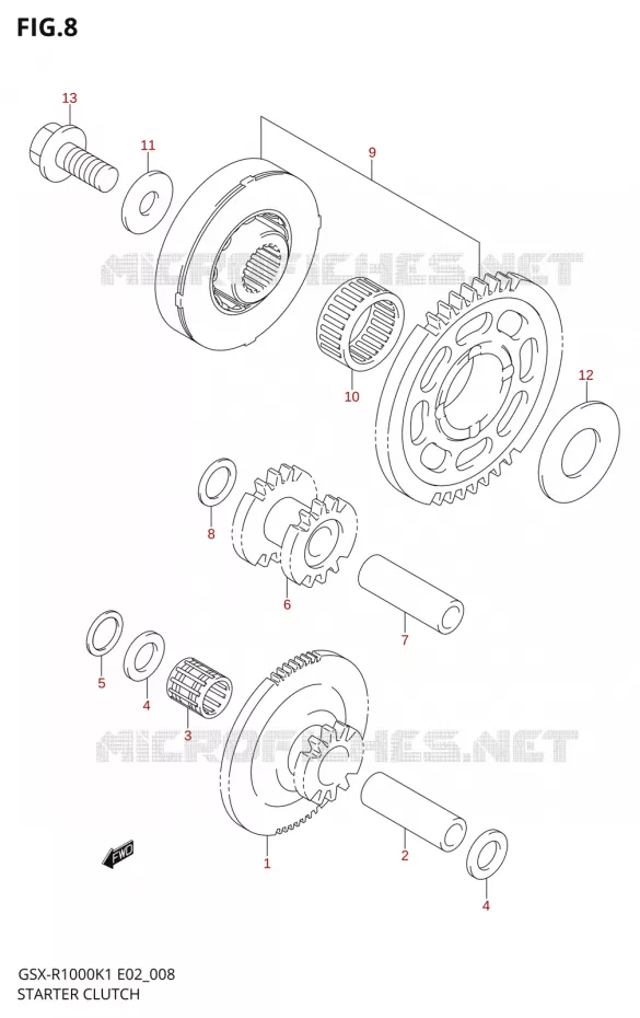 ROUE LIBRE DE DEMARREUR Suzuki MOTO 1000 GSX-R 2001  GSX-R1000K1(E2)