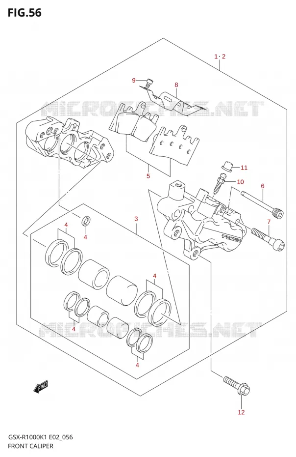 ETRIER DE FREIN AVANT Suzuki MOTO 1000 GSX-R 2001  GSX-R1000K1(E19)