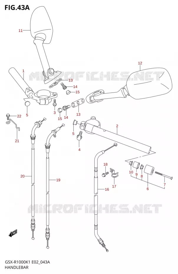 GUIDON (GSX-R1000K2) Suzuki MOTO 1000 GSX-R 2001  GSX-R1000K1(E24)