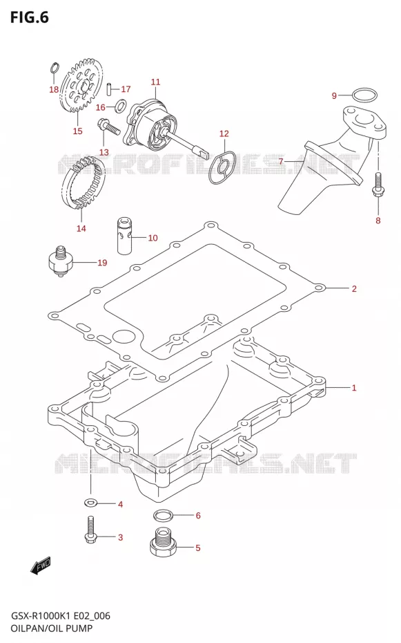 CARTER INFERIEUR - POMPE A HUILE Suzuki MOTO 1000 GSX-R 2001  GSX-R1000U1K1(E2)
