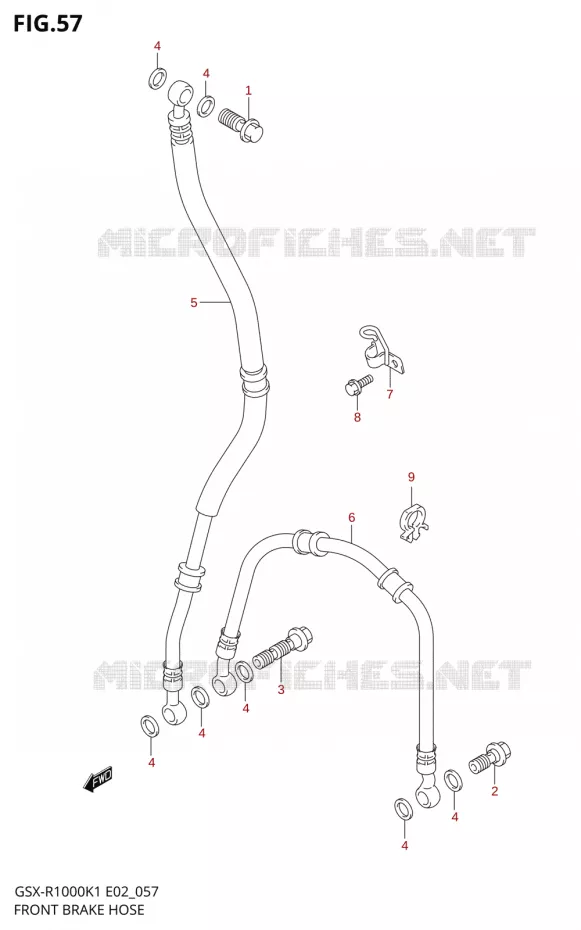 DURITE DE FREIN AVANT Suzuki MOTO 1000 GSX-R 2001  GSX-R1000U2K1(E2)