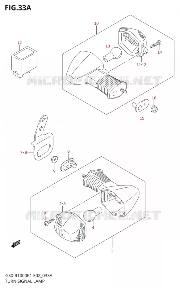 CLIGNOTANTSGSX-R1000K2) Suzuki MOTO 1000 GSX-R 2002  GSX-R1000K2(E24)