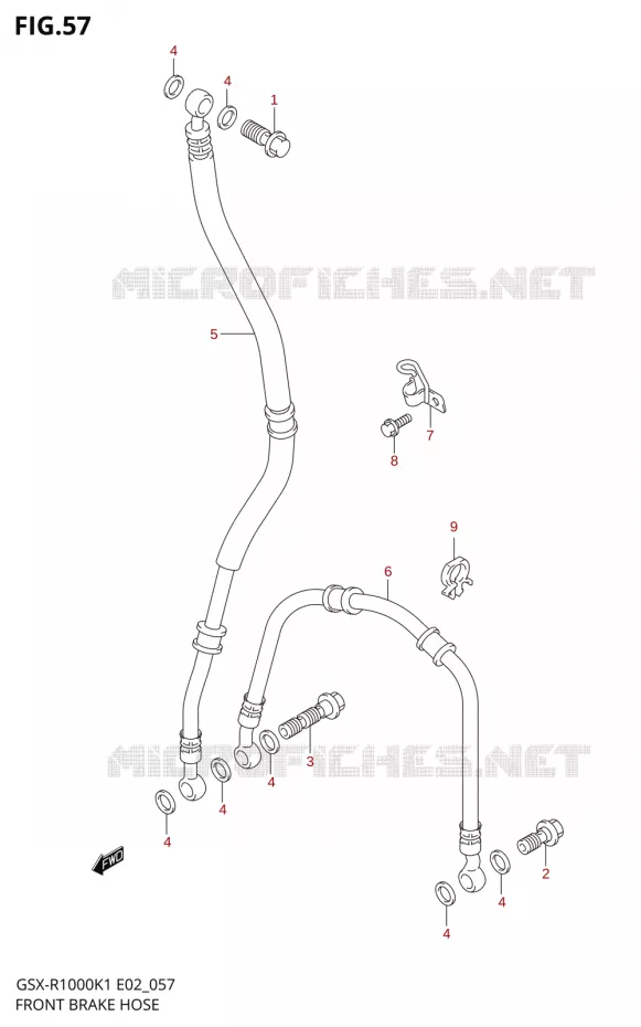 DURITE DE FREIN AVANT Suzuki MOTO 1000 GSX-R 2002  GSX-R1000K2(E24)