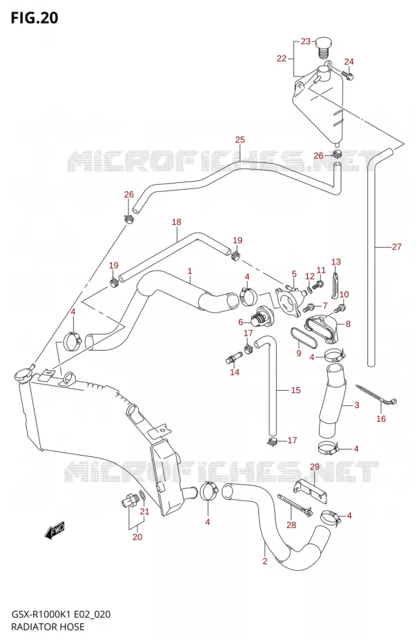 DURITE DE RADIATEUR Suzuki MOTO 1000 GSX-R 2002  GSX-R1000K2(E24)