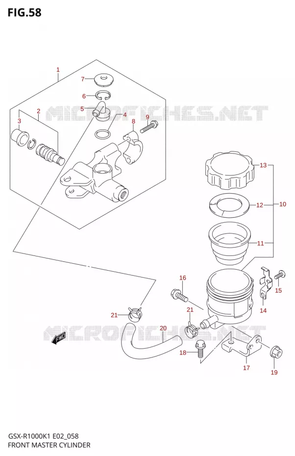 MAITRE CYLINDRE AVANT Suzuki MOTO 1000 GSX-R 2002  GSX-R1000K2(E2)