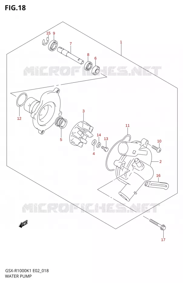 POMPE A EAU Suzuki MOTO 1000 GSX-R 2002  GSX-R1000K2(E2)