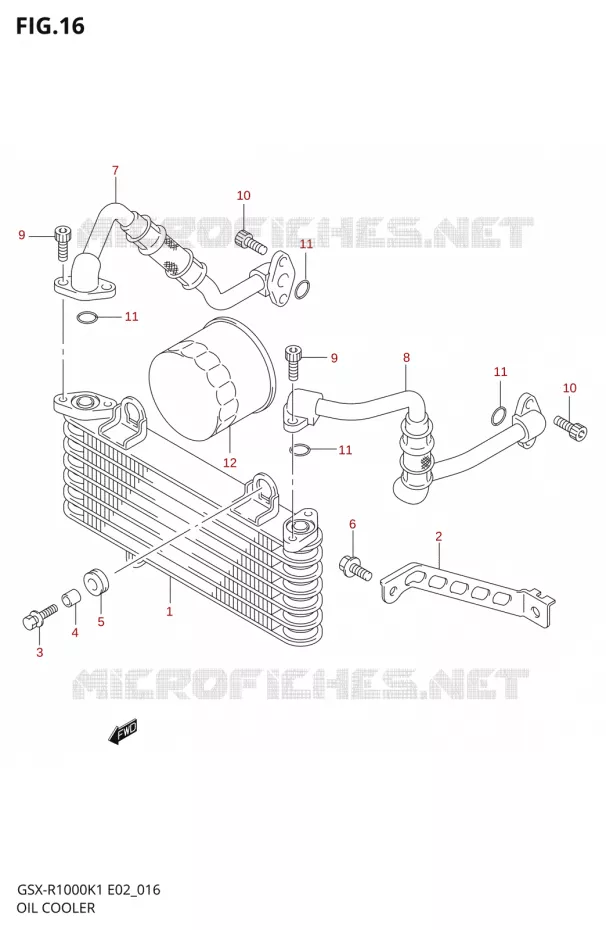 RADIATEUR D'HUILE Suzuki MOTO 1000 GSX-R 2002  GSX-R1000K2(E2)