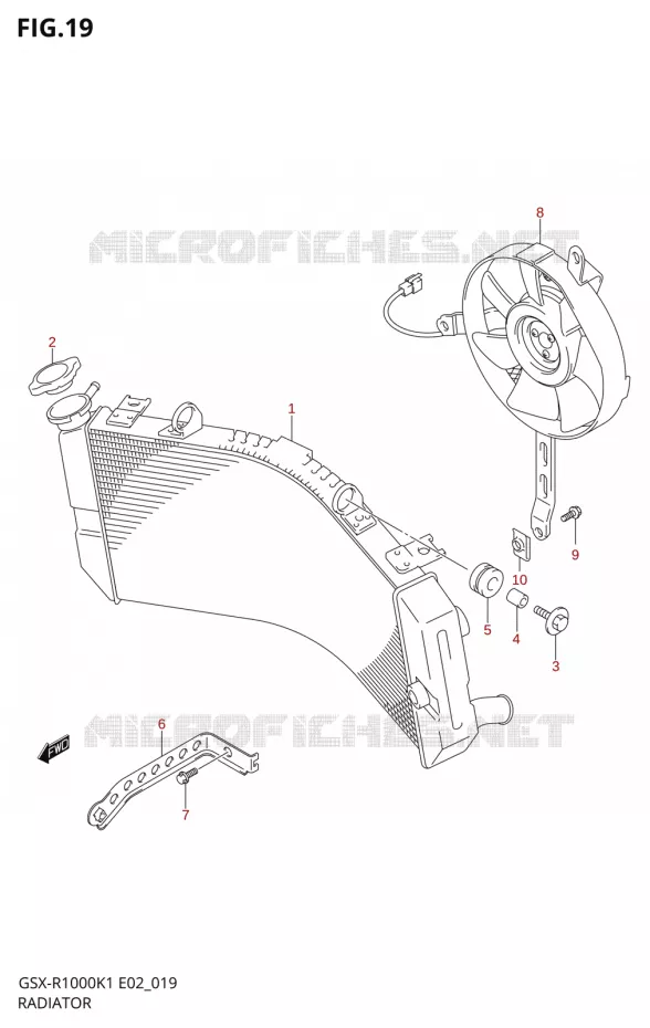 RADIATEUR Suzuki MOTO 1000 GSX-R 2002  GSX-R1000K2(E2)