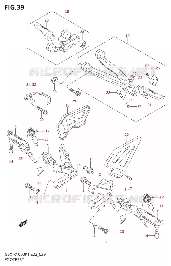 REPOSE PIED Suzuki MOTO 1000 GSX-R 2002  GSX-R1000K2(E2)