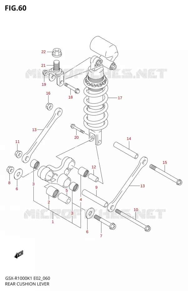 BIELLETTE D'AMORTISSEUR Suzuki MOTO 1000 GSX-R 2002  GSX-R1000U1K2(E2)