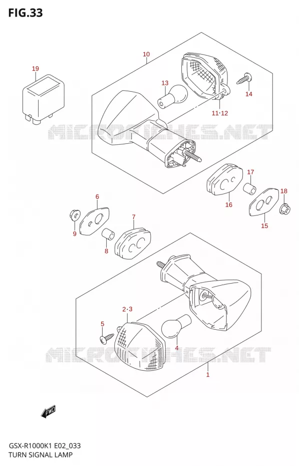 CLIGNOTANTSGSX-R1000K1) Suzuki MOTO 1000 GSX-R 2002  GSX-R1000U1K2(E2)
