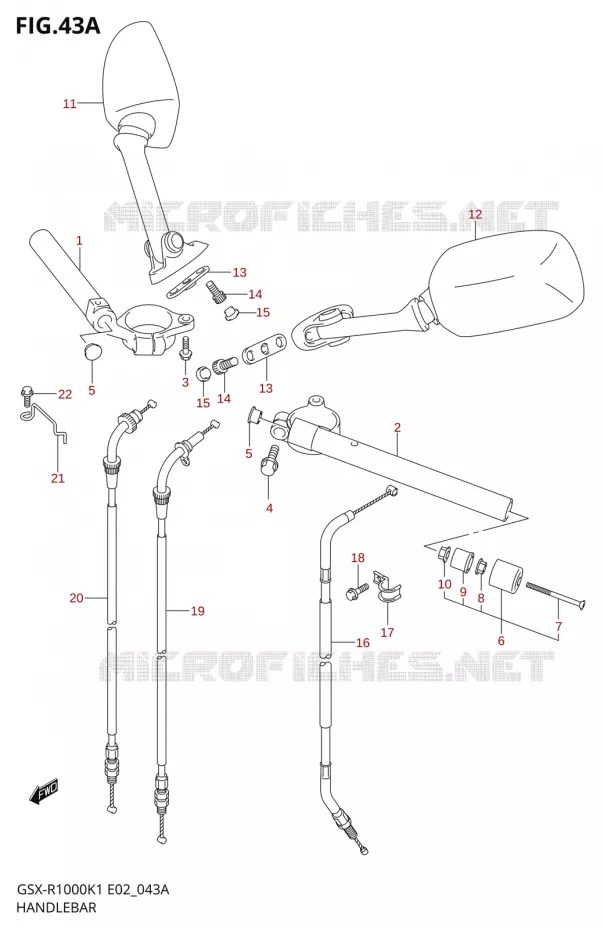 GUIDON (GSX-R1000K2) Suzuki MOTO 1000 GSX-R 2002  GSX-R1000U1K2(E2)