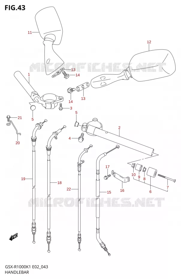 GUIDON (GSX-R1000K1) Suzuki MOTO 1000 GSX-R 2002  GSX-R1000U2K2(E2)