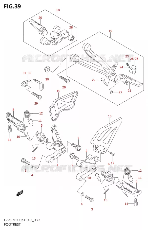 REPOSE PIED Suzuki MOTO 1000 GSX-R 2002  GSX-R1000U2K2(E2)