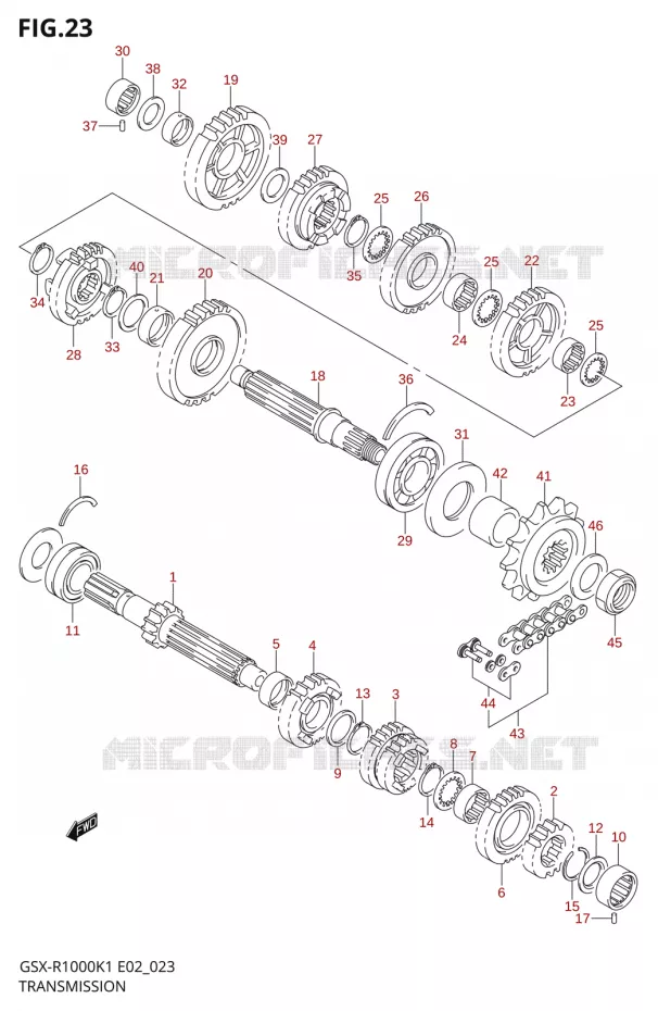 TRANSMISSION Suzuki MOTO 1000 GSX-R 2002  GSX-R1000U2K2(E2)