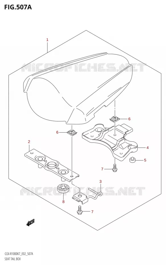CAPOT DE SELLEK7) Suzuki MOTO 1000 GSX-R 2007  GSX-R1000 K7 (E02)