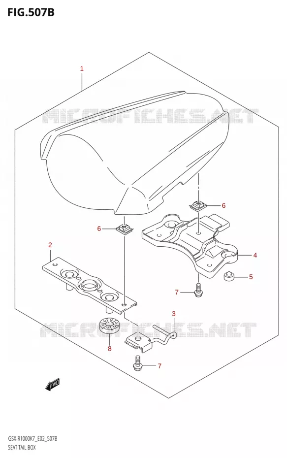 CAPOT DE SELLEK8) Suzuki MOTO 1000 GSX-R 2007  GSX-R1000 K7 (E19)