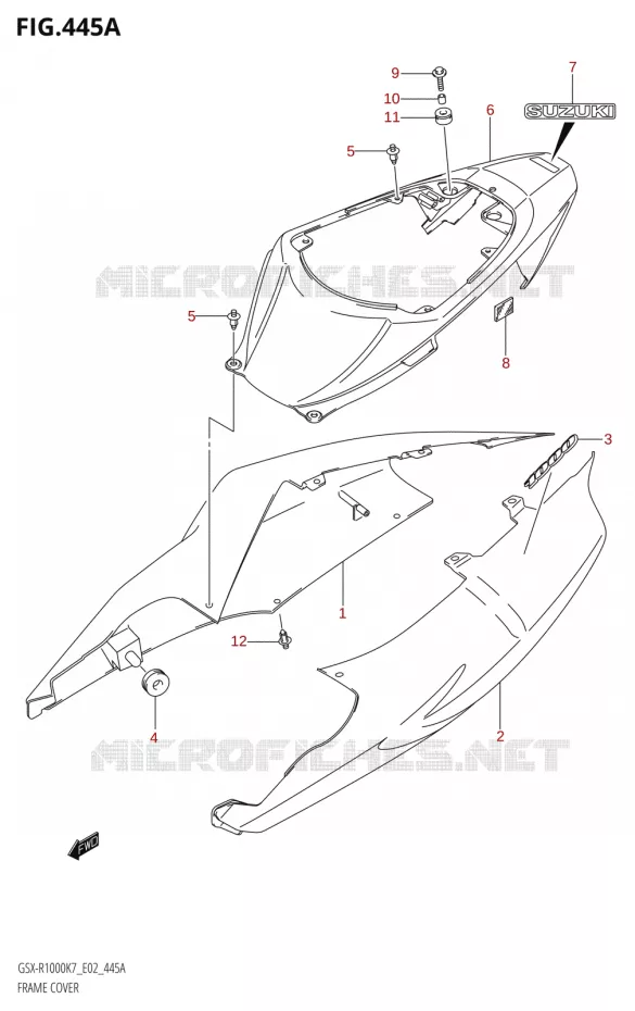 CARENAGES (GSX-R1000:K7:(E02,E19,E24,E51,P37)) Suzuki MOTO 1000 GSX-R 2007  GSX-R1000 K7 (E19)