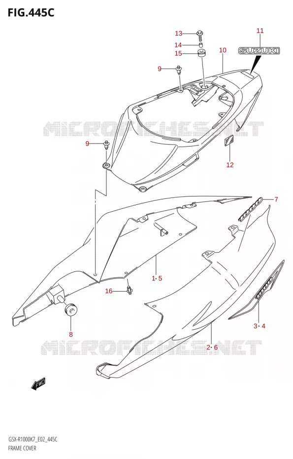 CARENAGES (GSX-R1000:K8:(E02,E19,E24,E51,P37)) Suzuki MOTO 1000 GSX-R 2007  GSX-R1000 K7 (E19)