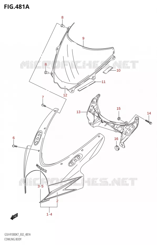 CARENAGES (K7) Suzuki MOTO 1000 GSX-R 2007  GSX-R1000 K7 (E02)