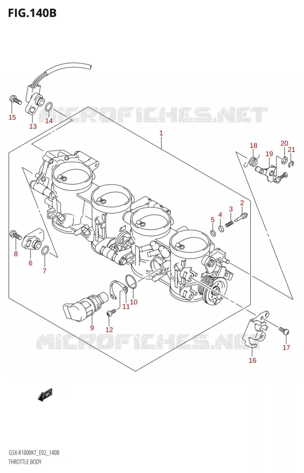 CORPS DE PAPILLON Suzuki MOTO 1000 GSX-R 2007  GSX-R1000 K7 (E24)