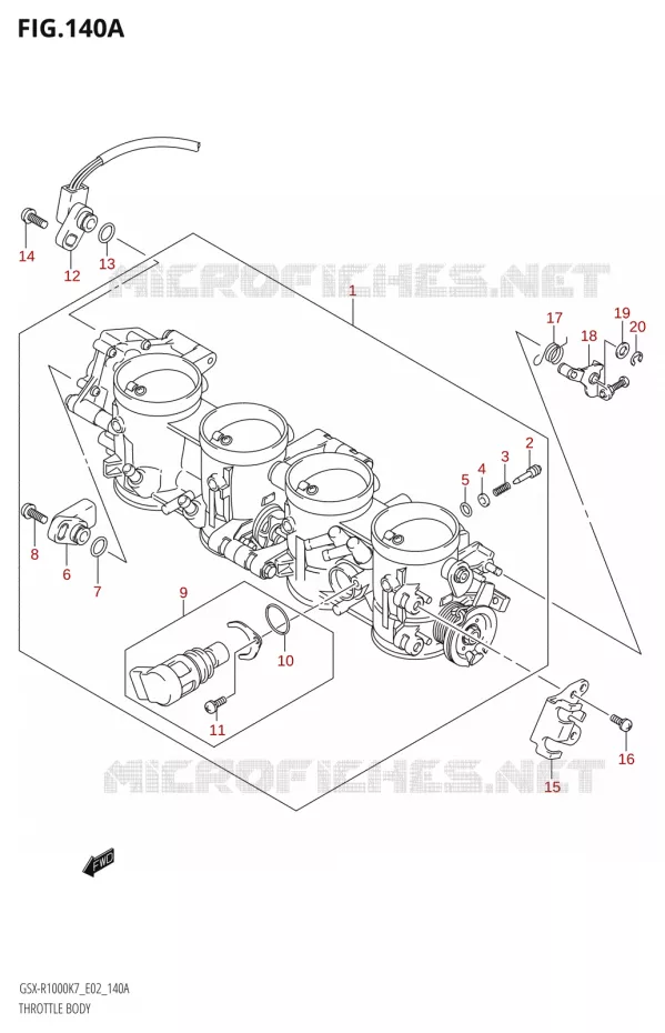 CORPS DE PAPILLON Suzuki MOTO 1000 GSX-R 2007  GSX-R1000 K7 (P37)