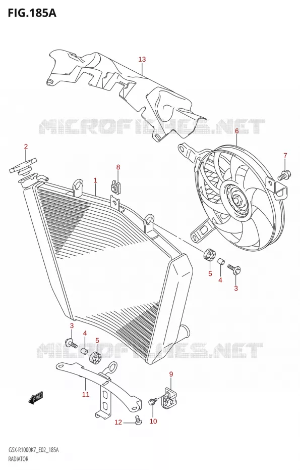 RADIATEUR Suzuki MOTO 1000 GSX-R 2007  GSX-R1000 K7 (P37)