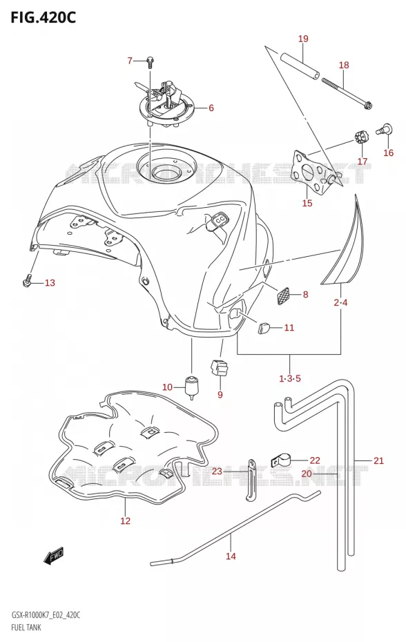 RESERVOIR D'ESSENCE:K7:(E24,P37)) Suzuki MOTO 1000 GSX-R 2007  GSX-R1000 K7 (E51)