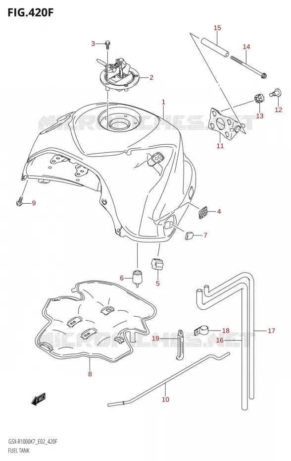 RESERVOIR D'ESSENCE:K8:(E24,P37)) Suzuki MOTO 1000 GSX-R 2007  GSX-R1000 K7 (E24)