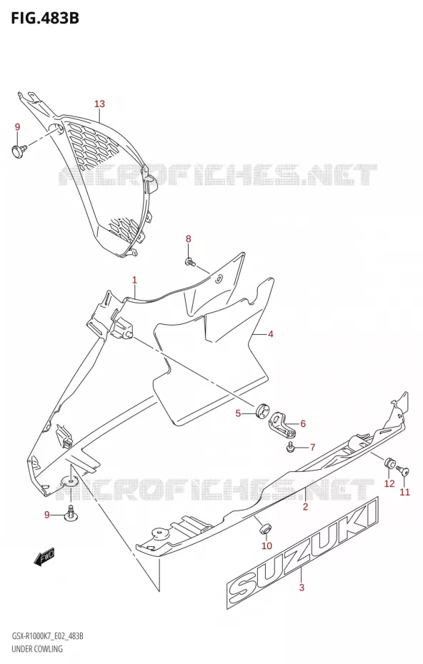 SABOT COWLING (K8) Suzuki MOTO 1000 GSX-R 2007  GSX-R1000 K7 (E19)