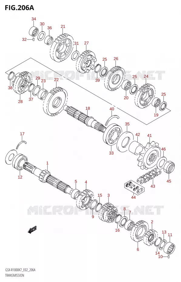 TRANSMISSION Suzuki MOTO 1000 GSX-R 2007  GSX-R1000 K7 (E02)