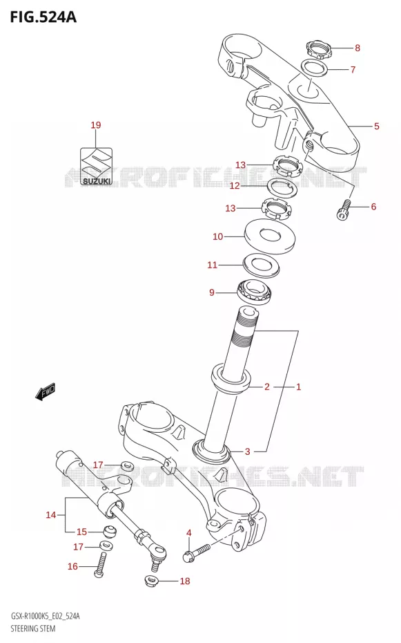 COLONNE DE DIRECTION Suzuki MOTO 1000 GSX-R 2006  GSX-R1000 K6 (E19)