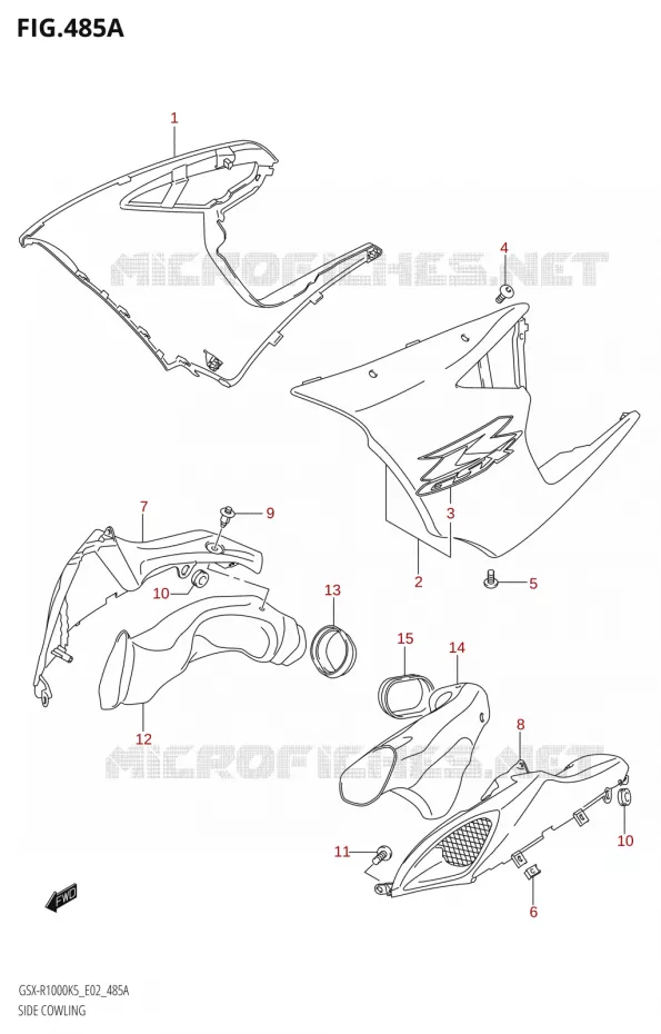 FLANCS DE CARENAGES000:K5:(E02,E19,E24,P37)) Suzuki MOTO 1000 GSX-R 2006  GSX-R1000 K6 (E24)