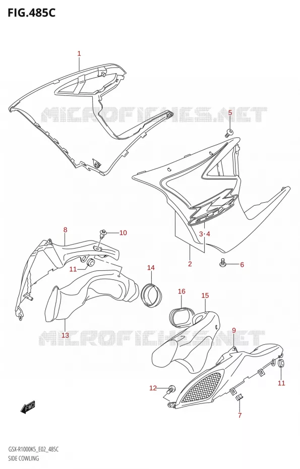 FLANCS DE CARENAGES000:K6:(E02,E19,E24,P37)) Suzuki MOTO 1000 GSX-R 2006  GSX-R1000 K6 (E37)