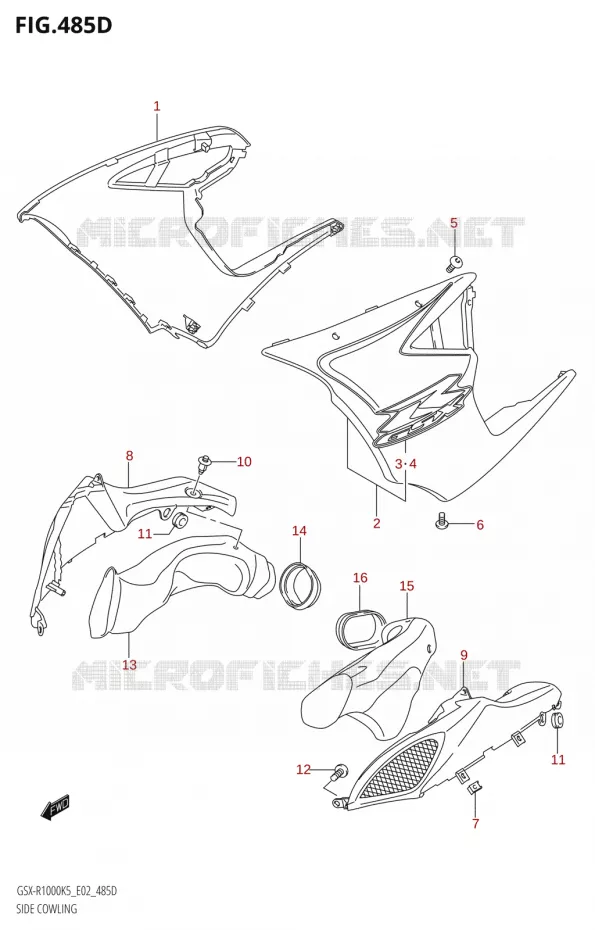 FLANCS DE CARENAGES000U2:K6:E19) Suzuki MOTO 1000 GSX-R 2006  GSX-R1000 K6 (E24)